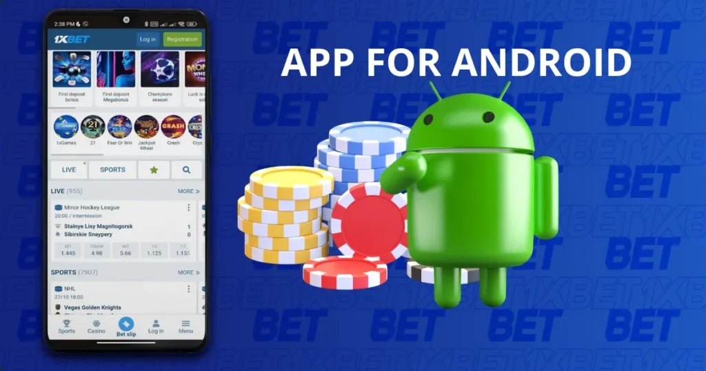 Betting mobile application from 1xBet Singapore for Android