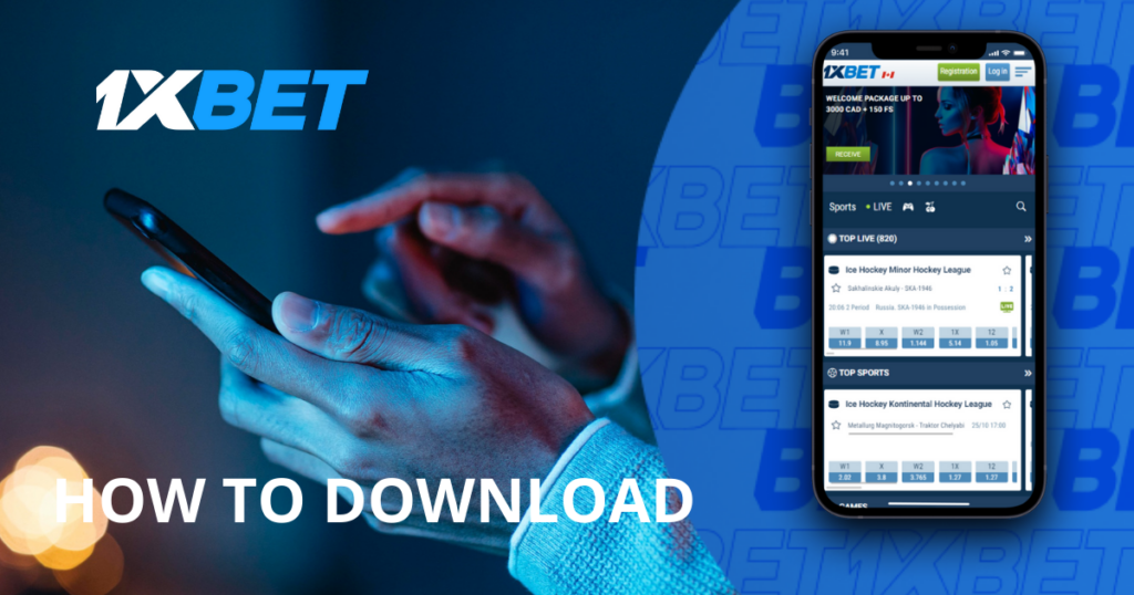 Arahan untuk memuat turun aplikasi mudah alih dari 1xBet